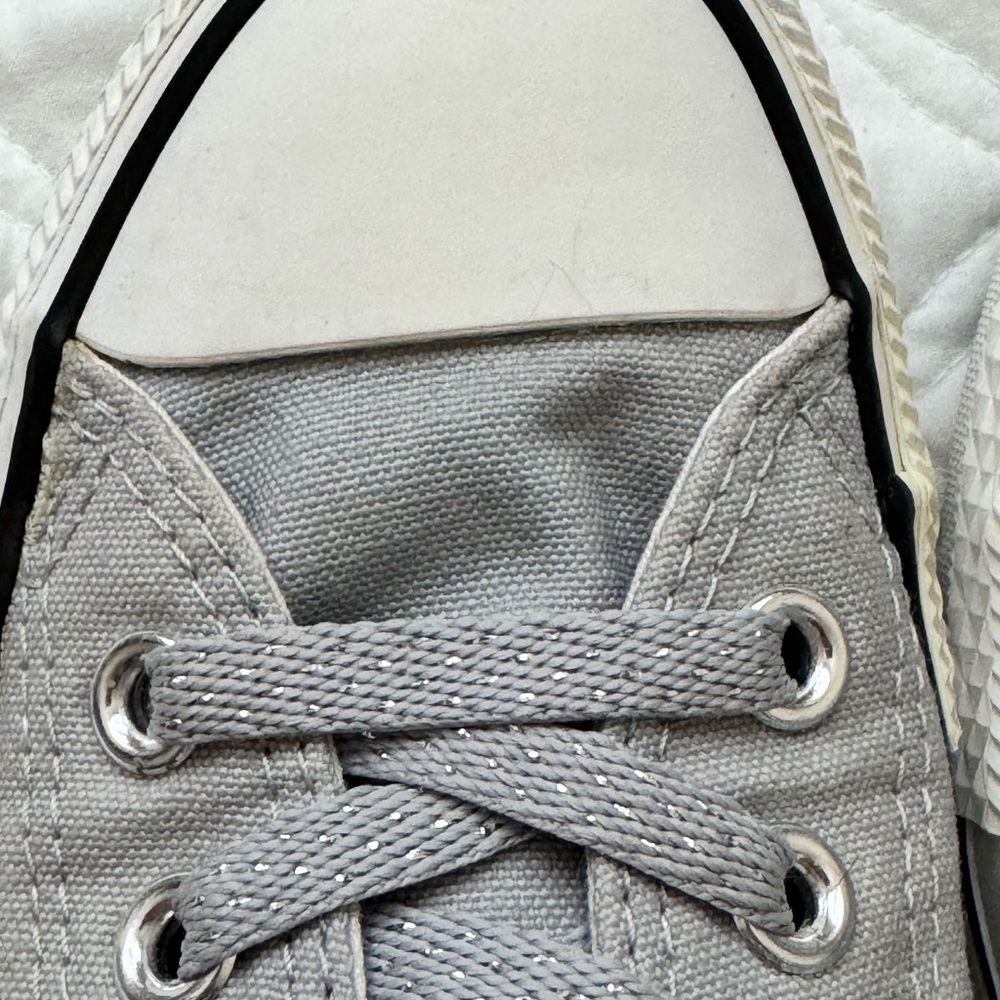 Converse Chuck Taylor All Star Double Tongue Low Top Sneaker Gray White Size 8 - Picture 14 of 15